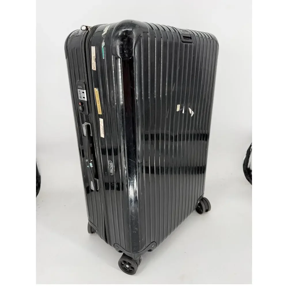 Rimowa Essential Check In Suitcase Salsa Polycarbonate Black Gloss As Is